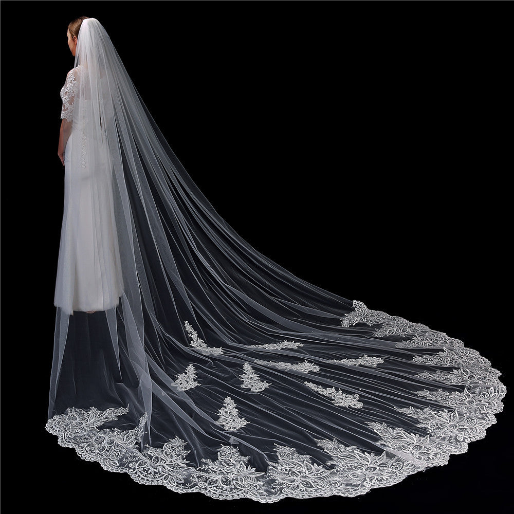 VD-817-5 | Cathedral Lace Embroidered Bridal Veil