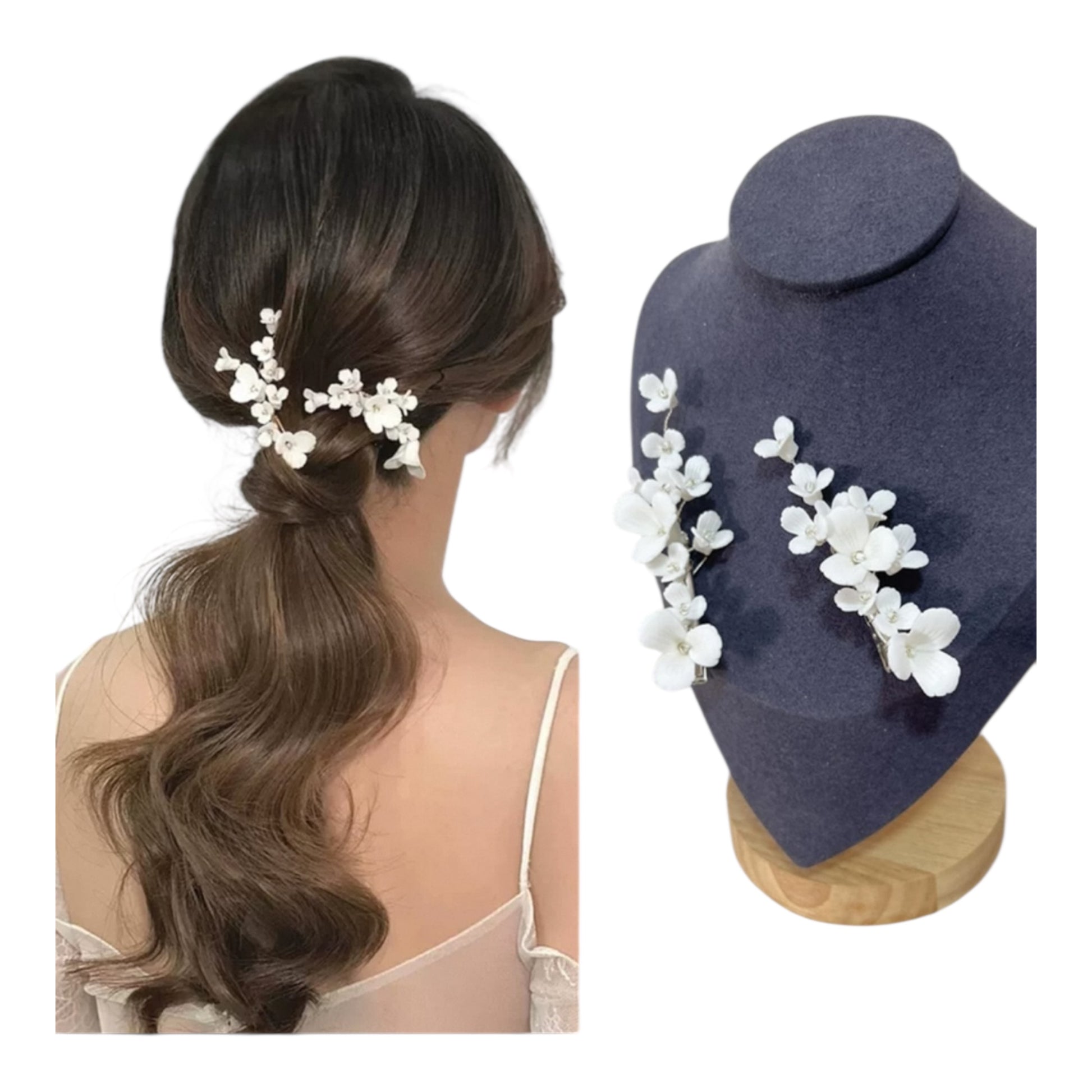HCD162-2 | Orchid Bloom Bridal Hair Clips – Set of 2