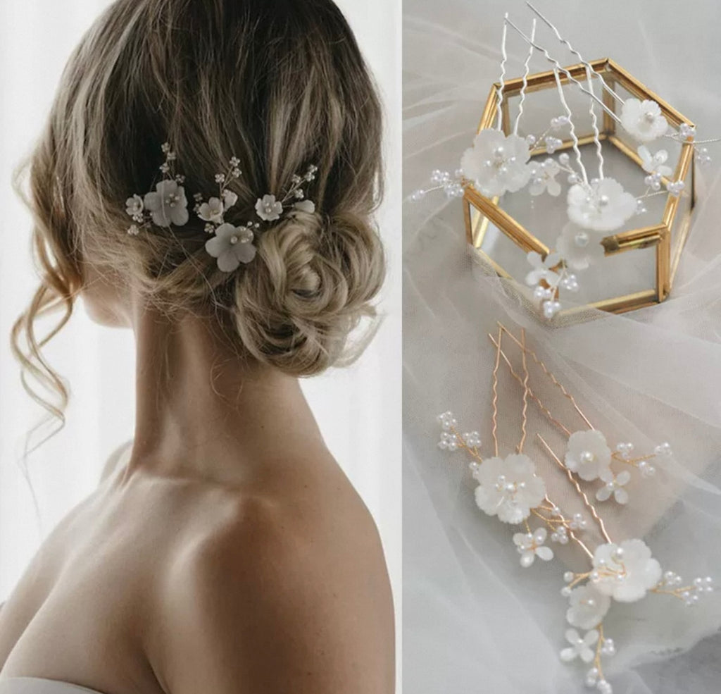 HCD-370-2 | Petite Pearl Blossom Hair Pin Set (3pcs)