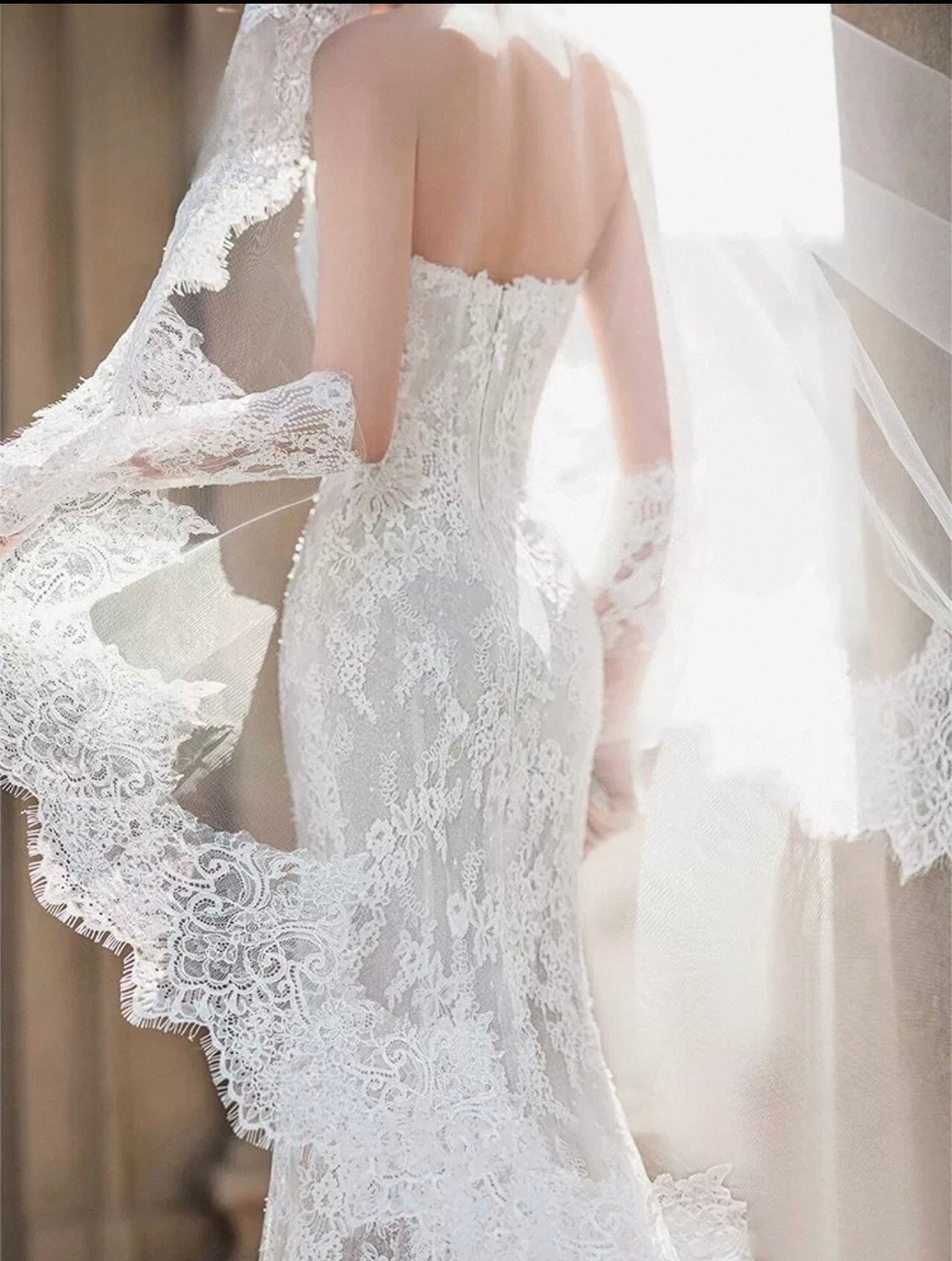 VD-967-1 | Romantic Lace Cathedral Bridal Veil