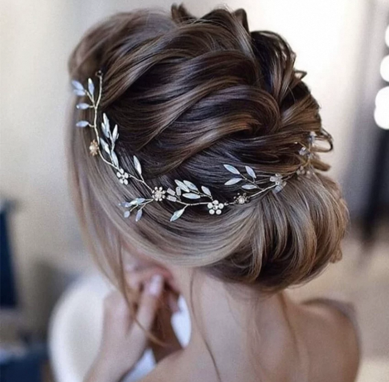 HCD-911 | Olive Bloom Crown – Bridal Hair Vine