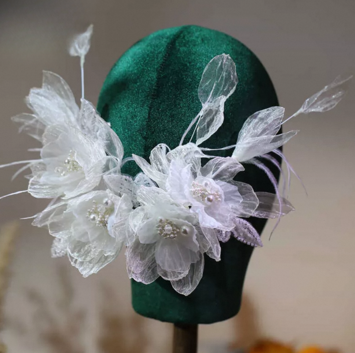 HCD-777| Crystal Floral Bridal Headpiece